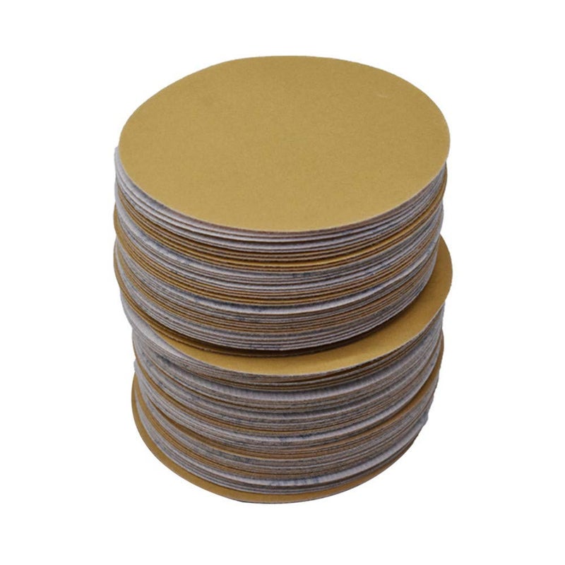 findmall Hook Loop Pads Sanding Disc 5-Inch NO-Hole 100Pcs Aluminum Oxide Round Flocking Sandpaper for Sanding Grinder Polishing Accessories (60 80 120 180 240 320) Grit (320grit) - Image 1
